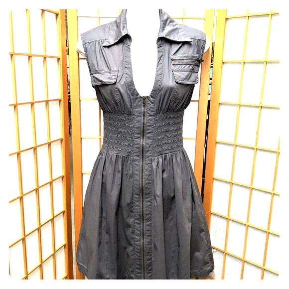 Poetry Dresses & Skirts - Charcoal Gray Zippered Dress